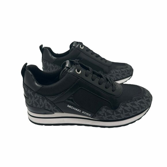 ⭐MICHAEL KORS Wilma Trainer Sz 10 Women shoes Casual Sneakers Black 49S1WIFS1D⭐ - Picture 4 of 10